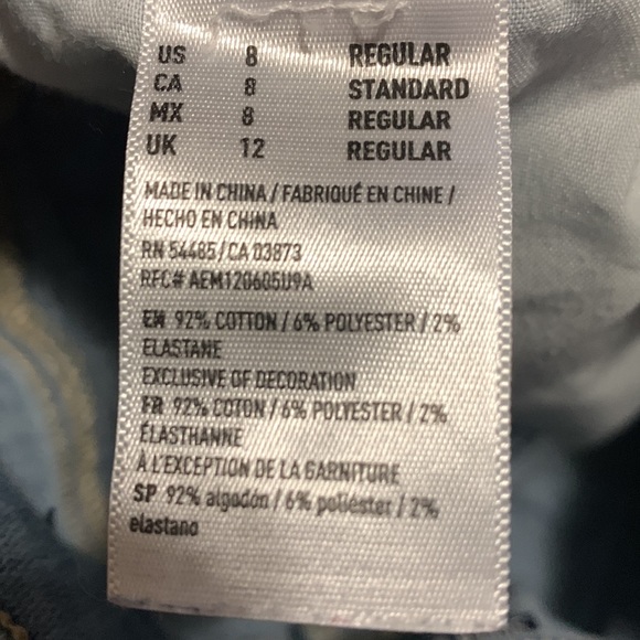 Hi- Rise Acid Wash Distressed American Eagle Jeggings 8 REG - Picture 4 of 5